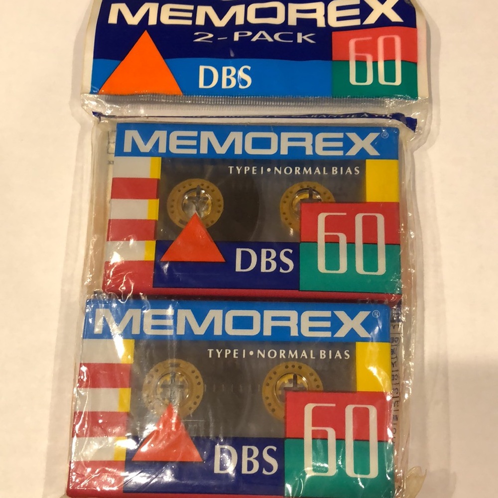 Memorex Cassette Tapes Normal Bias 60 Minutes 2 Pack Brand New in Package